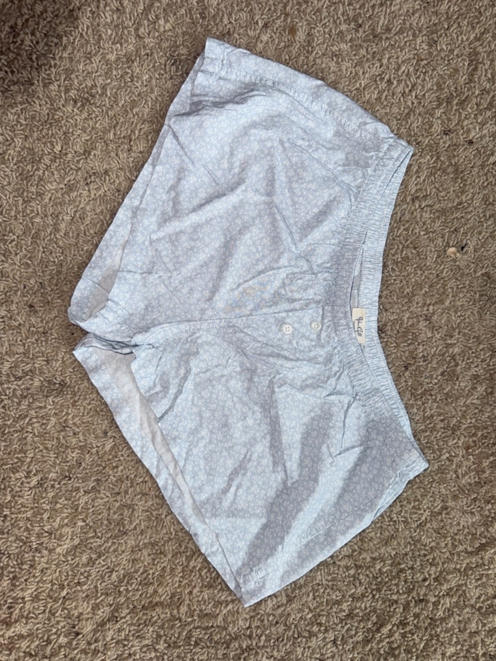 PacSun Light Blue Floral Cotton Pajama Shorts